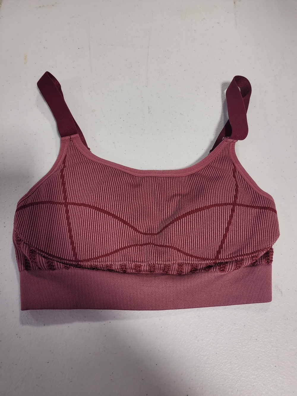 Seamless Ribbed Wireless Bralette in Dusty Rose